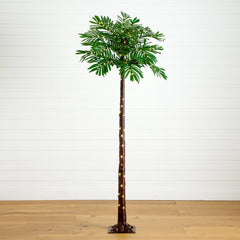 6’ UV Resistant Lighted Artificial Palm Tree with 206 Warm White LED Lights (Indoor/Outdoor) - Ornate Home