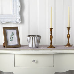 6” White Vase with Silver Trimming - Ornate Home