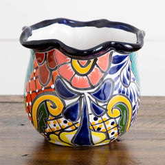 6" x 7" Handmade Mexican Talavera Ceramic Planter - Ornate Home