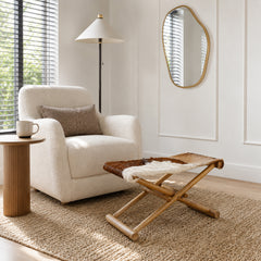 Pinezanita Brown/White Hair on Hide Stool