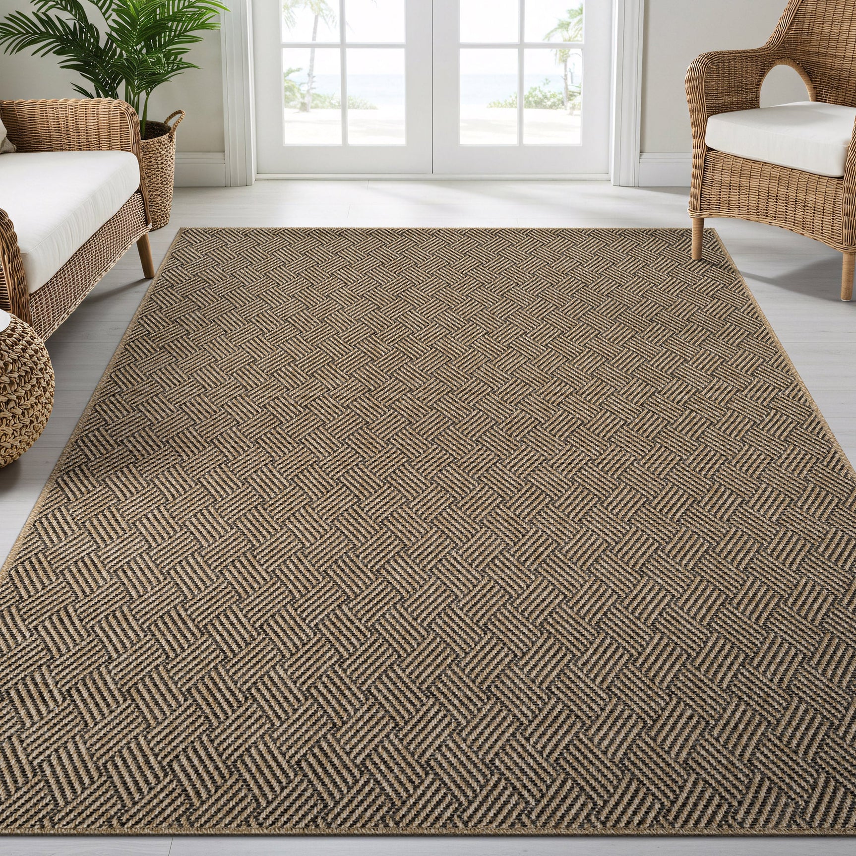 Woolen Natural Easy Jute-Look Rug | Indoor/Outdoor Washable