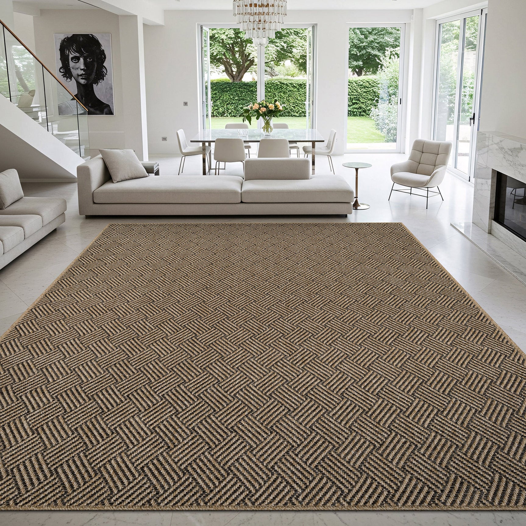 Woolen Natural Easy Jute-Look Rug | Indoor/Outdoor Washable