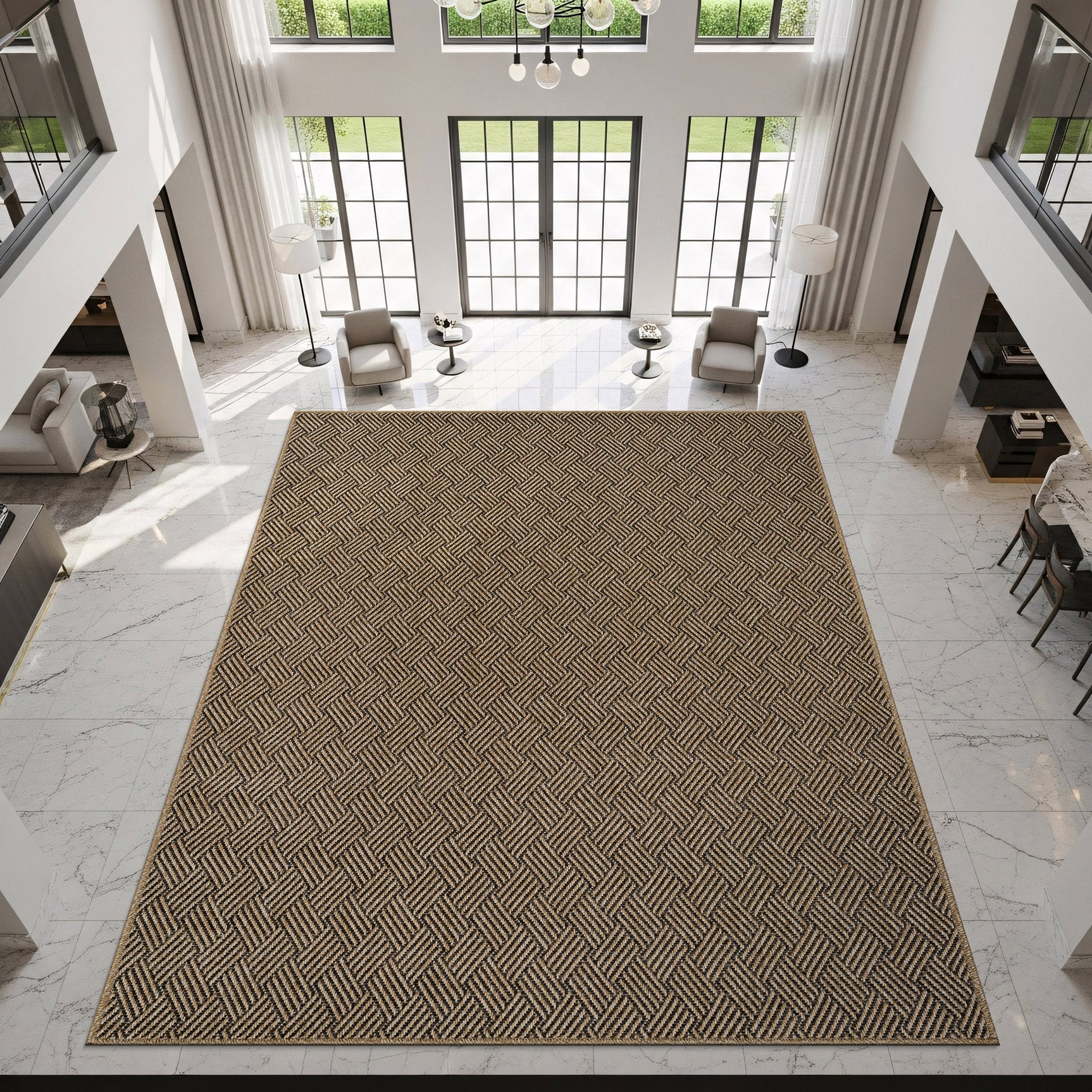 Woolen Natural Easy Jute-Look Rug | Indoor/Outdoor Washable