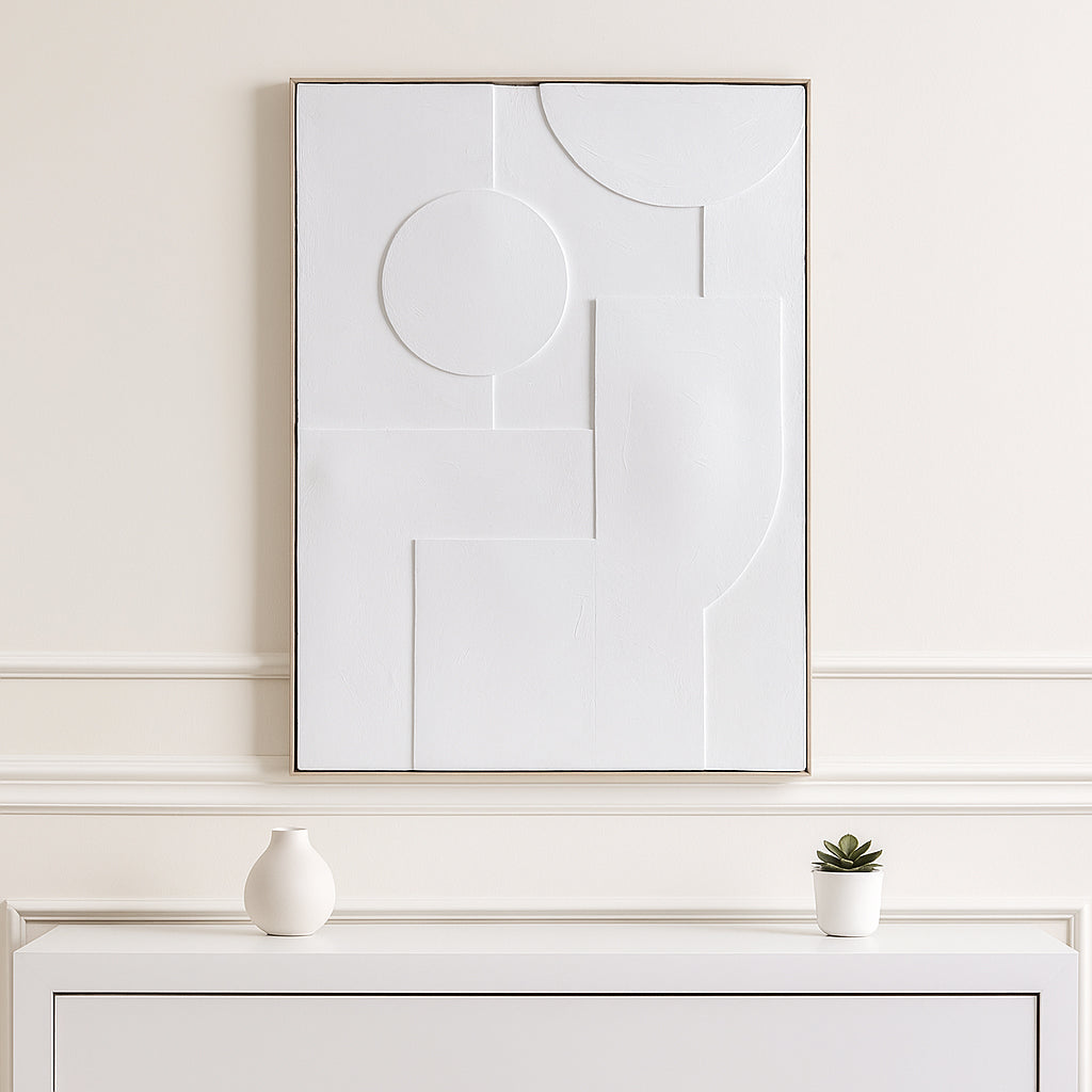 Jastro White Geometric 3-Dimensional Wall Art