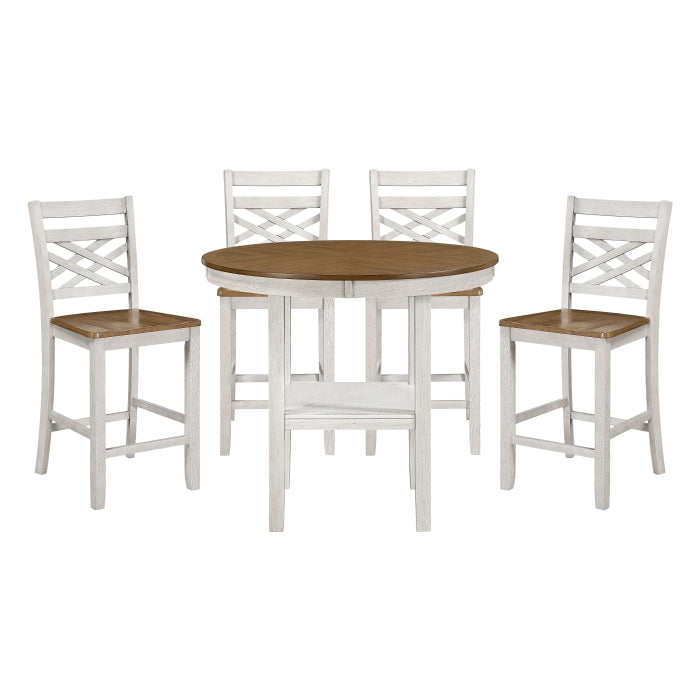 Tyler Beige 5-Piece Pack Counter Height Set