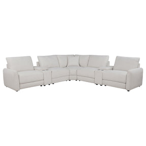 Valle Pearl 7-Piece L-shaped Power Reclining Sectional With Dual Consoles