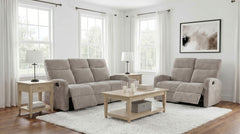 Hamilton Sand 2-Piece Chenille Manual Reclining Sofa Set