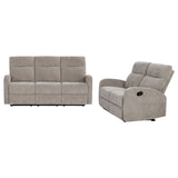 Hamilton Sand 2-Piece Chenille Manual Reclining Sofa Set