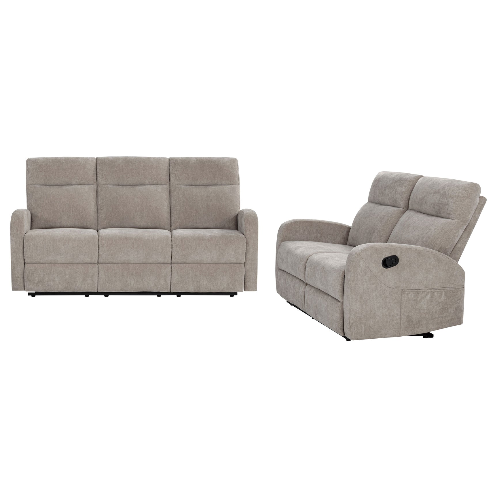 Hamilton Sand 2-Piece Chenille Manual Reclining Sofa Set