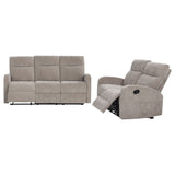 Hamilton Sand 2-Piece Chenille Manual Reclining Sofa Set