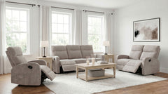 Hamilton Sand 3-Piece Chenille Manual Reclining Sofa Set