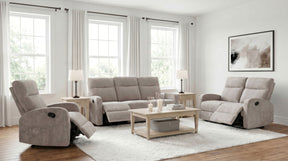 Hamilton Sand 3-Piece Chenille Manual Reclining Sofa Set