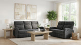 Hamilton Charcoal Grey 2-Piece Chenille Manual Reclining Sofa Set
