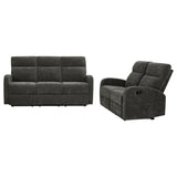 Hamilton Charcoal Grey 2-Piece Chenille Manual Reclining Sofa Set