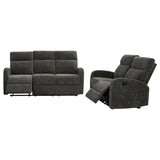 Hamilton Charcoal Grey 2-Piece Chenille Manual Reclining Sofa Set
