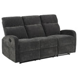 Hamilton Charcoal Grey 2-Piece Chenille Manual Reclining Sofa Set