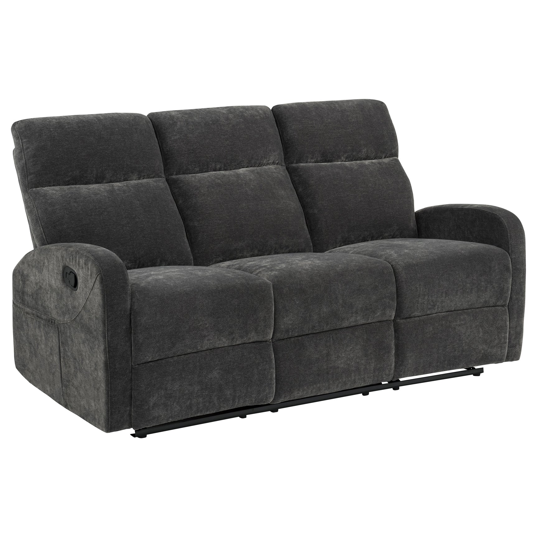 Hamilton Charcoal Grey 2-Piece Chenille Manual Reclining Sofa Set