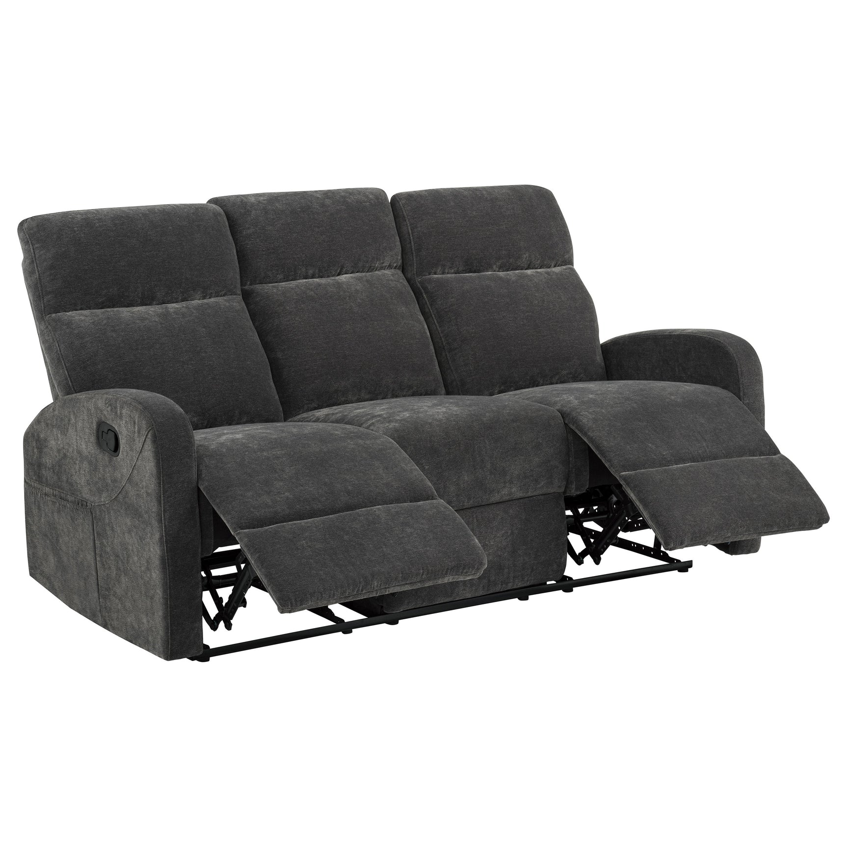 Hamilton Charcoal Grey 2-Piece Chenille Manual Reclining Sofa Set