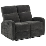 Hamilton Charcoal Grey 2-Piece Chenille Manual Reclining Sofa Set