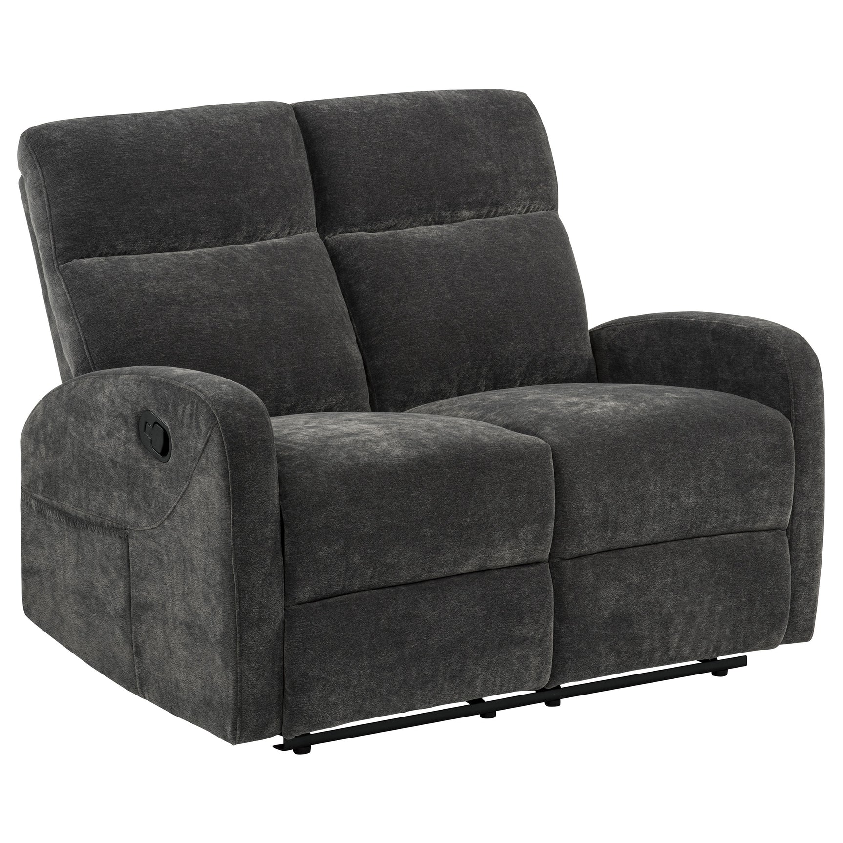 Hamilton Charcoal Grey 2-Piece Chenille Manual Reclining Sofa Set