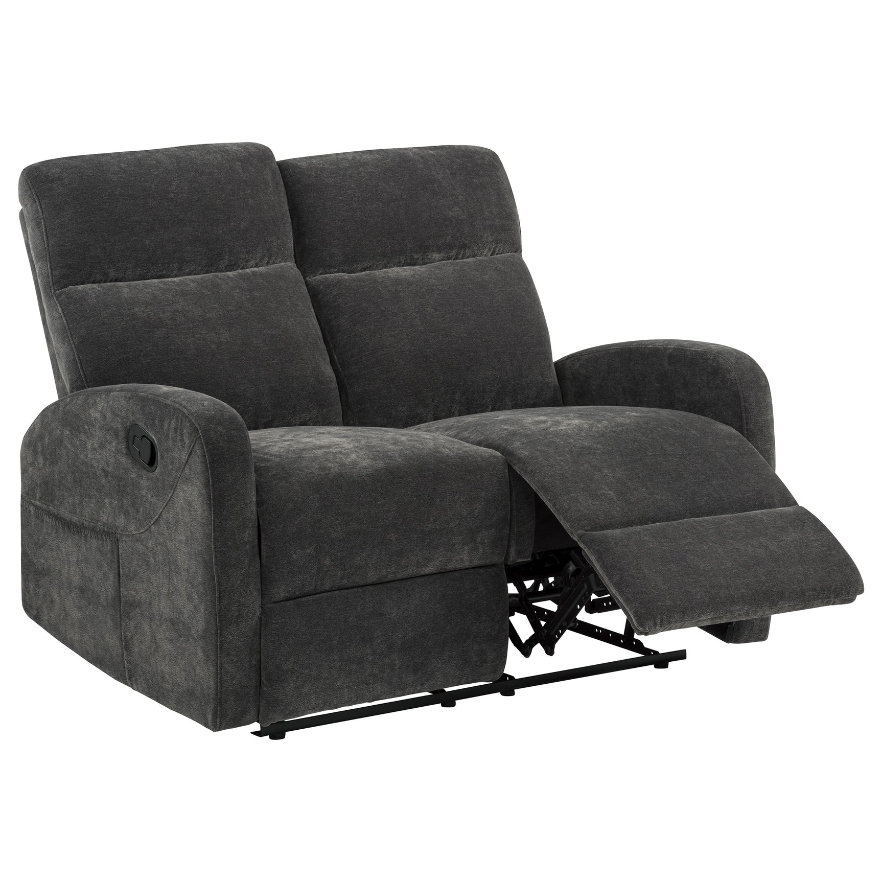 Hamilton Charcoal Grey 2-Piece Chenille Manual Reclining Sofa Set