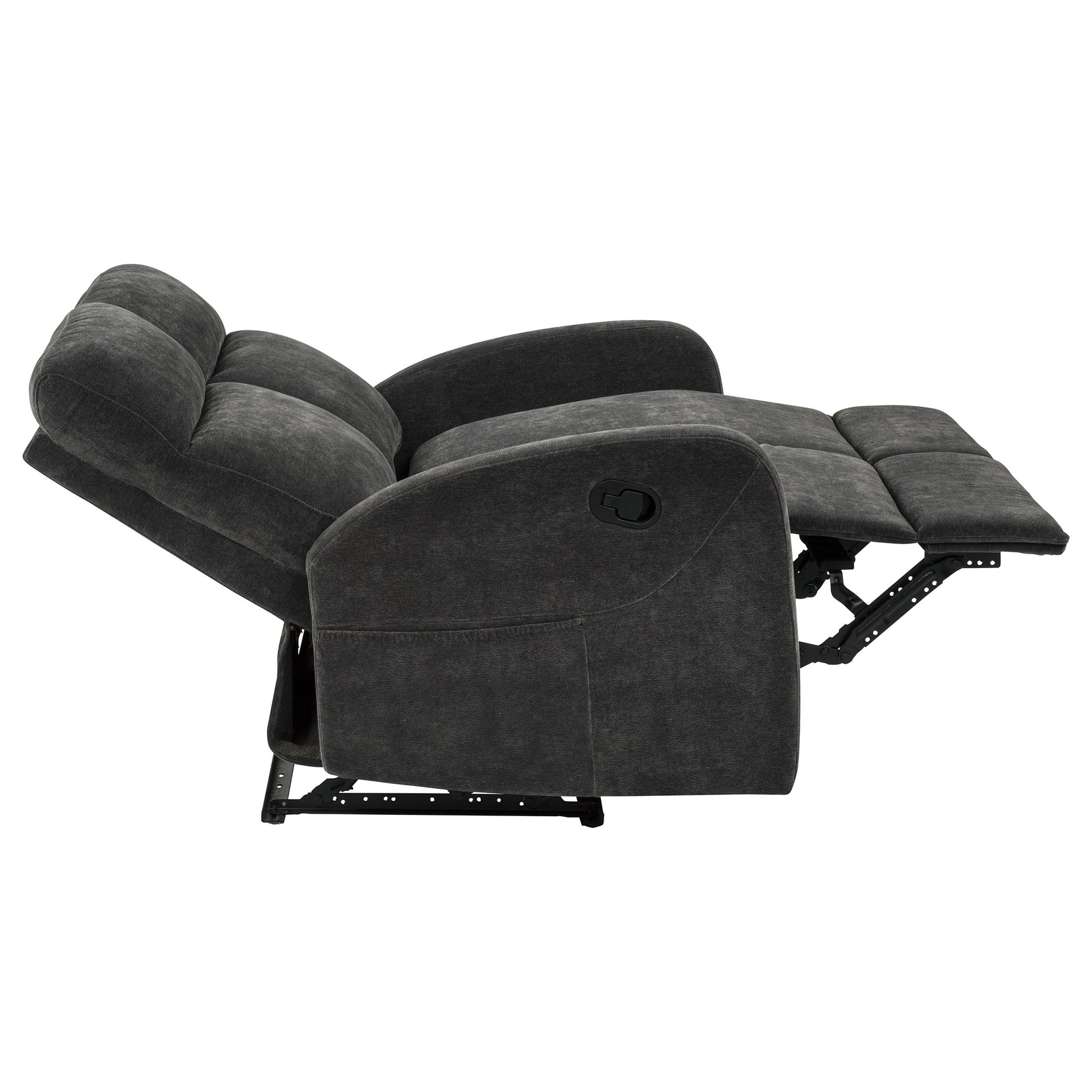 Hamilton Charcoal Grey 2-Piece Chenille Manual Reclining Sofa Set
