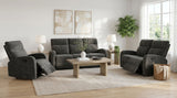 Hamilton Charcoal Grey 3-Piece Chenille Manual Reclining Sofa Set