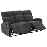 Hamilton Charcoal Grey 3-Piece Chenille Manual Reclining Sofa Set