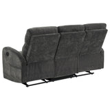 Hamilton Charcoal Grey 3-Piece Chenille Manual Reclining Sofa Set