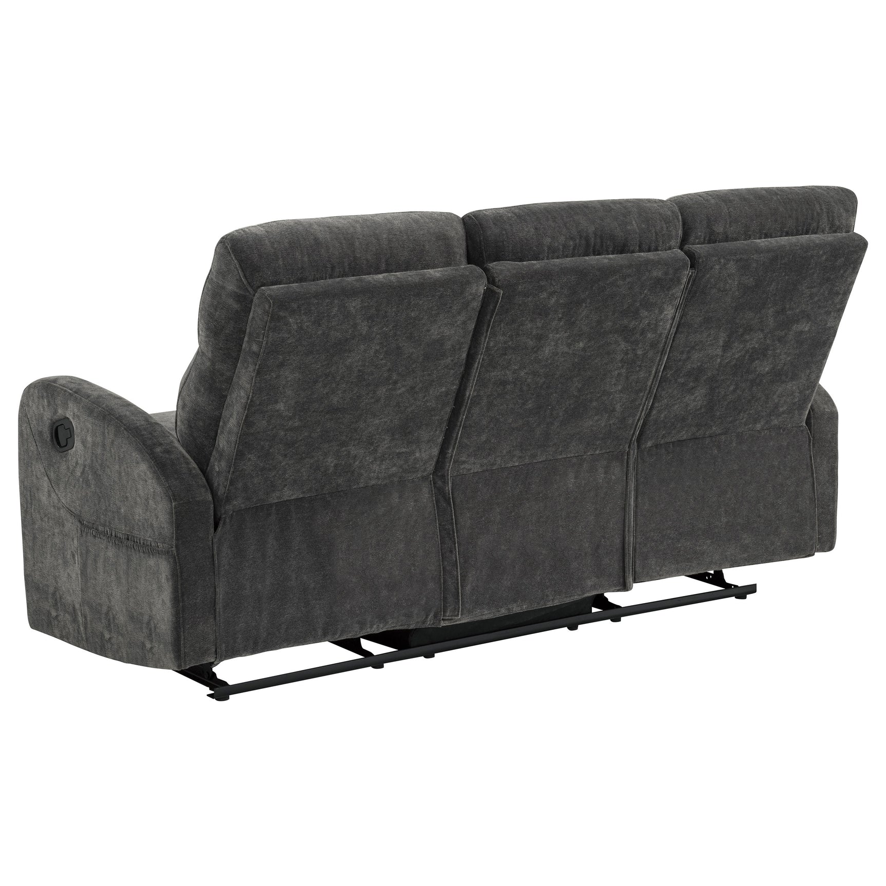 Hamilton Charcoal Grey 3-Piece Chenille Manual Reclining Sofa Set