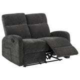 Hamilton Charcoal Grey 3-Piece Chenille Manual Reclining Sofa Set