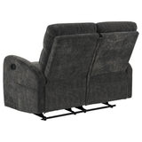 Hamilton Charcoal Grey 3-Piece Chenille Manual Reclining Sofa Set