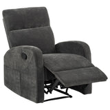 Hamilton Charcoal Grey 3-Piece Chenille Manual Reclining Sofa Set