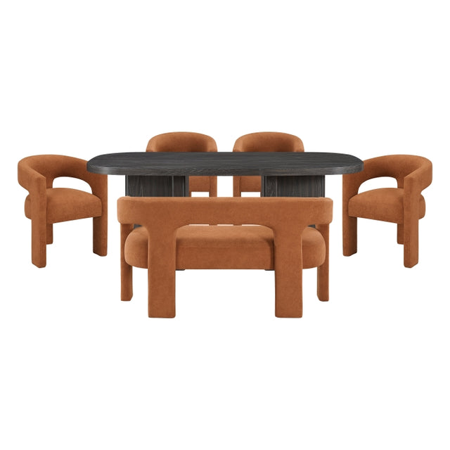 Marais White 6pc Dining Set