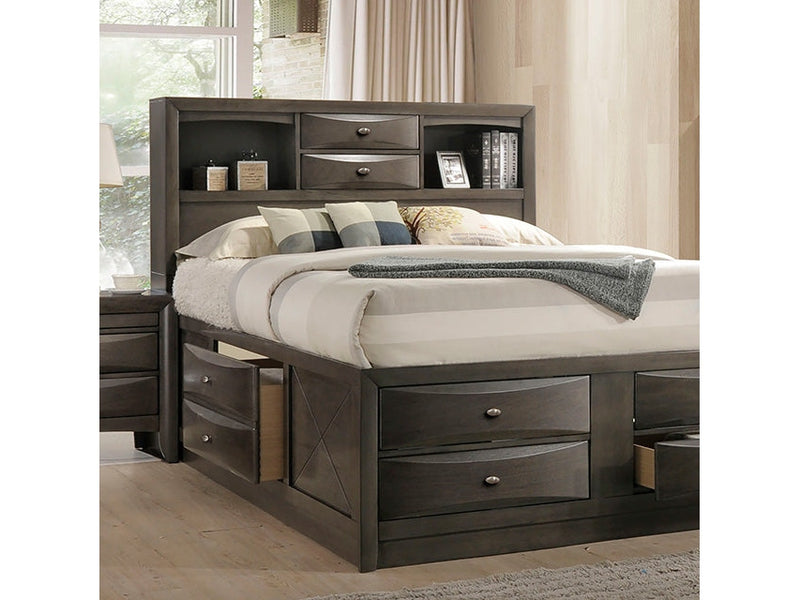 Zosimo Gray Storage Bed - Ornate Home