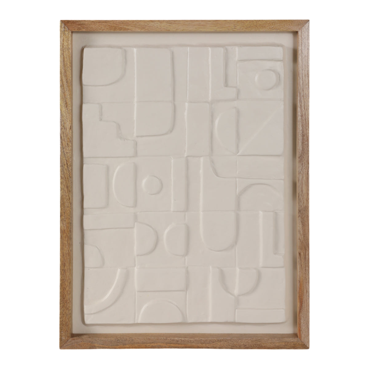 Bandini White/Brown Geo Modern Paper Mache Wall Art