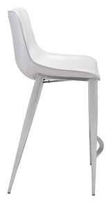 Magnus White & Silver Counter Stool (Set of 2)