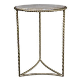 Kenwood Gold Marble Twisted Side Table