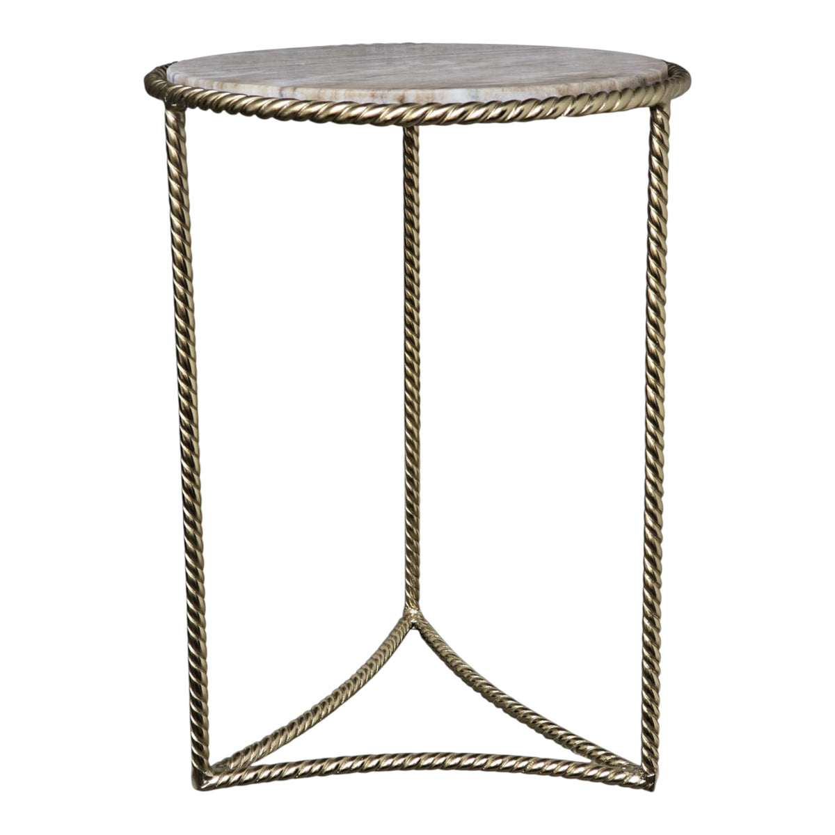 Kenwood Gold Marble Twisted Side Table