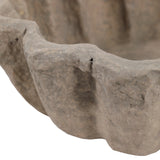 Ragtown Taupe Fluted Paper Mache Bowl