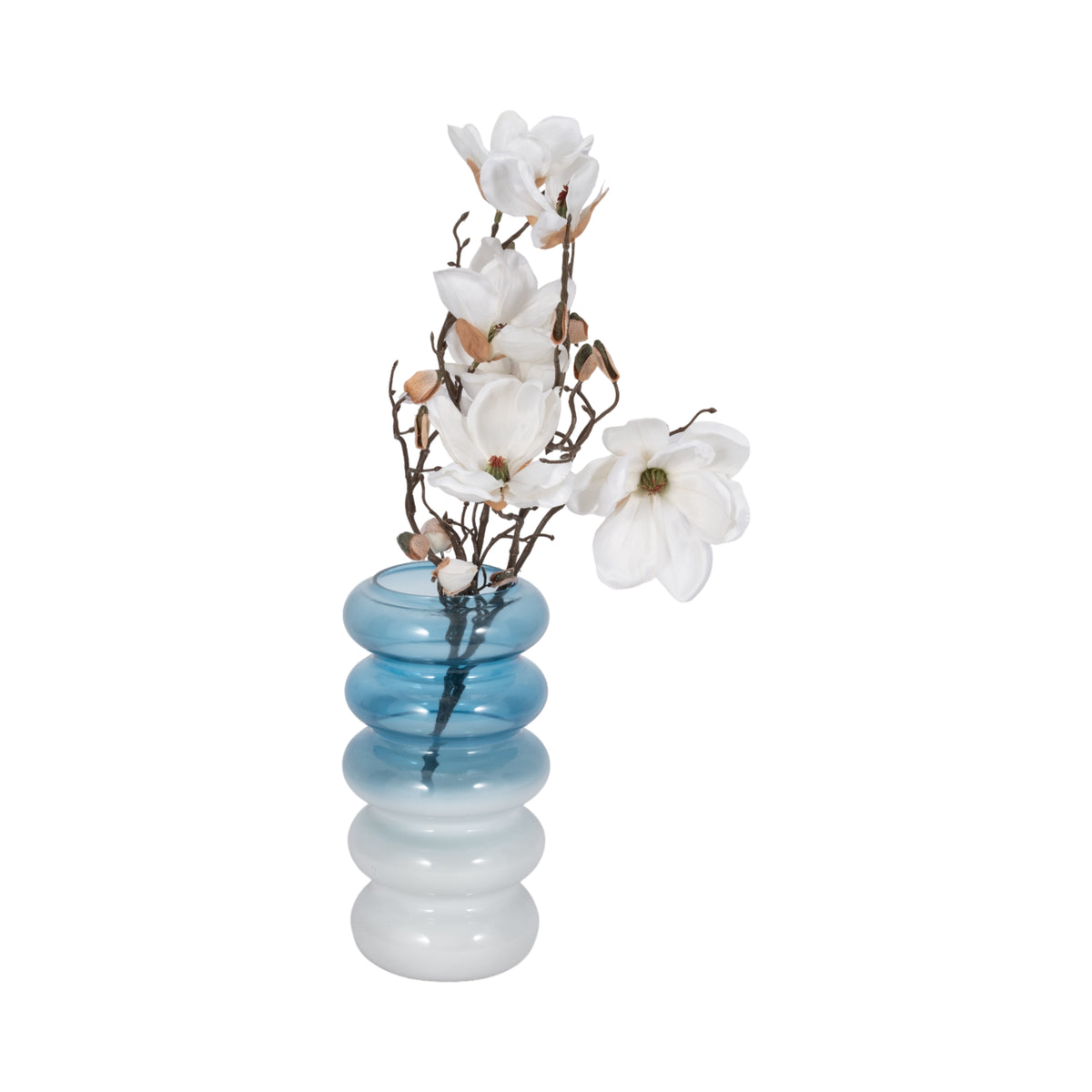 Posts Blue Small Glass Accordion Vase