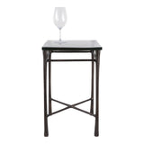 Colma Clear/Antique Brass Thick Glass Top Square Accent Table