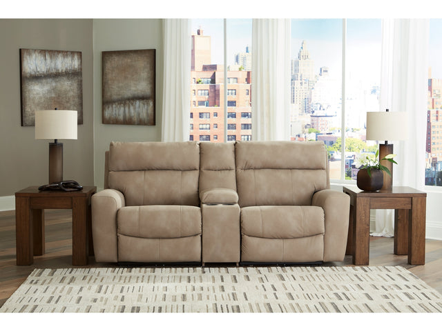 Next-Gen DuraPella Sand 3-Piece Power Reclining Sectional Loveseat with Console - Ornate Home