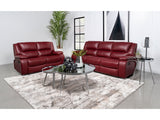 Camila Red 2-piece Upholstered Reclining Sofa Set - Ornate Home