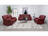 Camila Red 3-piece Upholstered Reclining Sofa Set - Ornate Home