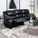 Camila Black Reclining Sofa - Ornate Home