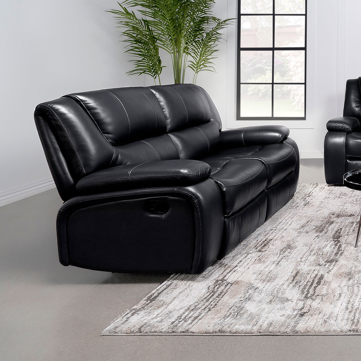 Camila Black Reclining Loveseat - Ornate Home