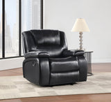 Camila Black Glider Recliner - Ornate Home