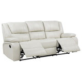 Camila White 2-Piece Upholstered Reclining Sofa Set