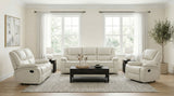 Camila White 3-Piece Upholstered Reclining Sofa Set